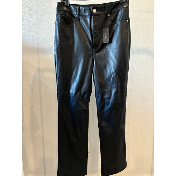Express Faux Leather Pants Womens Size 10 Short Black Straight New NWT - Picture 2 of 5